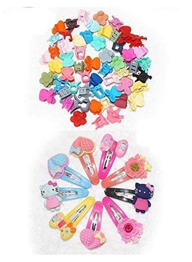 FOK 3 Pairs Tik Tak Hairpins & 3 Pairs Mini Clutchers For Babies & Kids Random Designs Color - Image 2