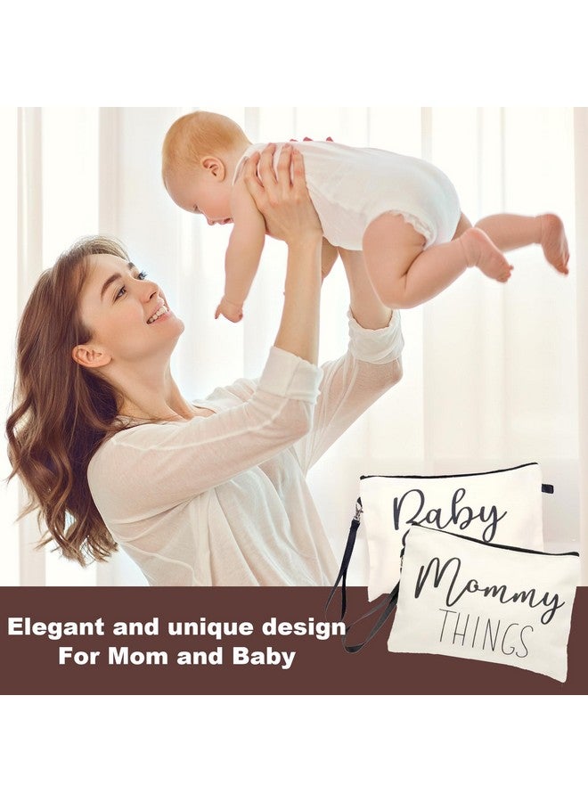 Ohmique Mommy & Baby Bag - Canvas Zipper Pouch Set, New Mom Essentials, Postpartum Travel Toiletry Bag for Baby, 2 PCS - Image 4