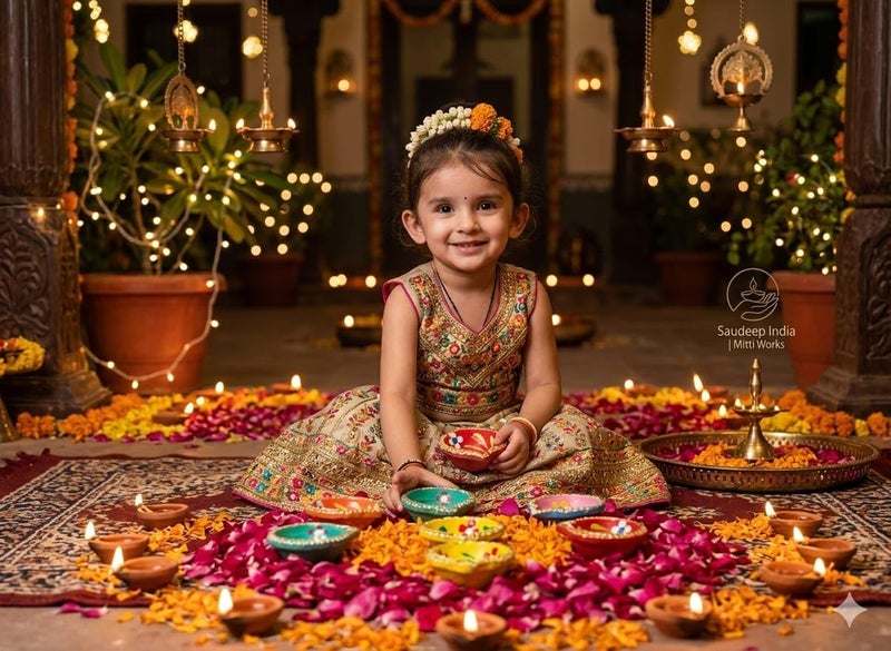Saudeep India Pack of 11 Diwali Diyas | Traditional Handmade Terracotta Clay Diya | Mitti Deepak Decorate for Diwali | Diya for Puja | Diwali Home Decoration Diya - Image 4