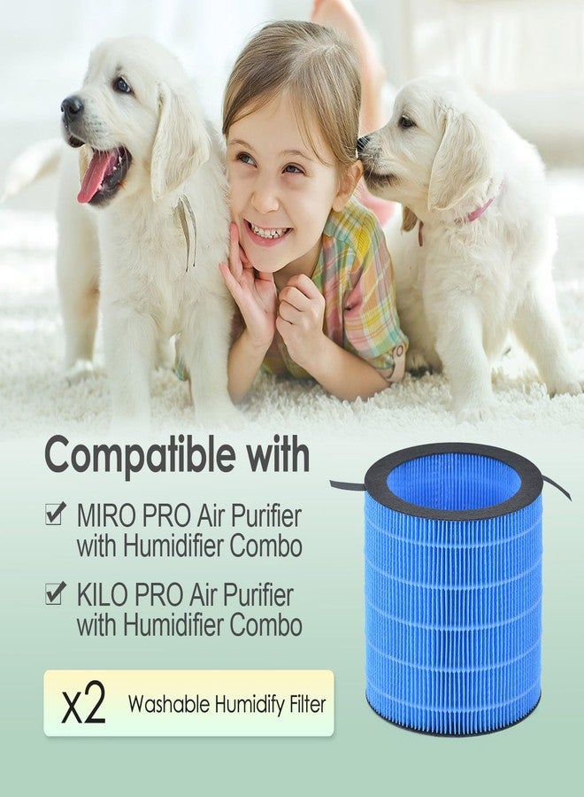 HSIAMEN Humidifier Filters Compatible with Afloia MIRO PRO, Kilo PRO Air Purifier and Humidifier Combo, Washable Wicking Filter Wet Curtain, 2-Pack - Image 2