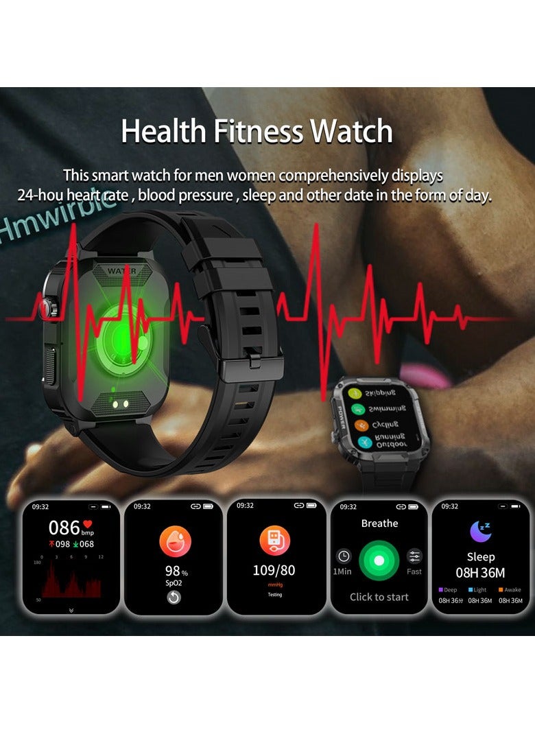 AROAQ Mk66 Smart Watch ,  Ip68 Waterproof Sport Activity Tracker Watch With Hd Large Display, 400mah Touch Screen Smart Wrist Watch With 110 plus Sports Modes, (Black) - Image 3