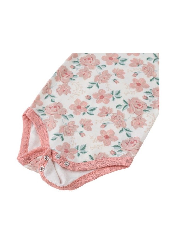 Bambimici Bambimici Floral Print Babysuit 3-Piece Set with Headbands  - Image 4