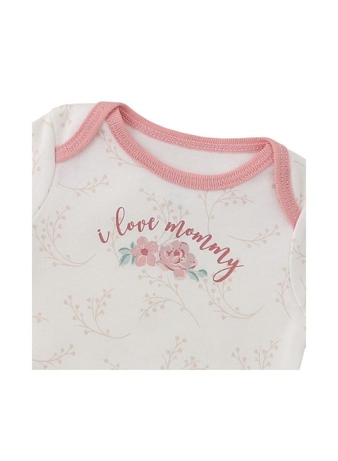Bambimici Bambimici Floral Print Babysuit 3-Piece Set with Headbands  - Image 5