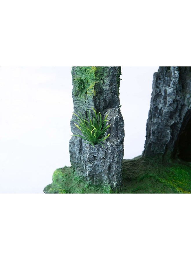 FEDOUR Aquarium Mountain View Stone Ornament Tree Rock Cave Landscape, Large Aquarium Ornament Rock Artificial Fish Tank Decoration - Image 5