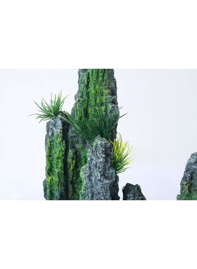 FEDOUR Aquarium Mountain View Stone Ornament Tree Rock Cave Landscape, Large Aquarium Ornament Rock Artificial Fish Tank Decoration - Image 4