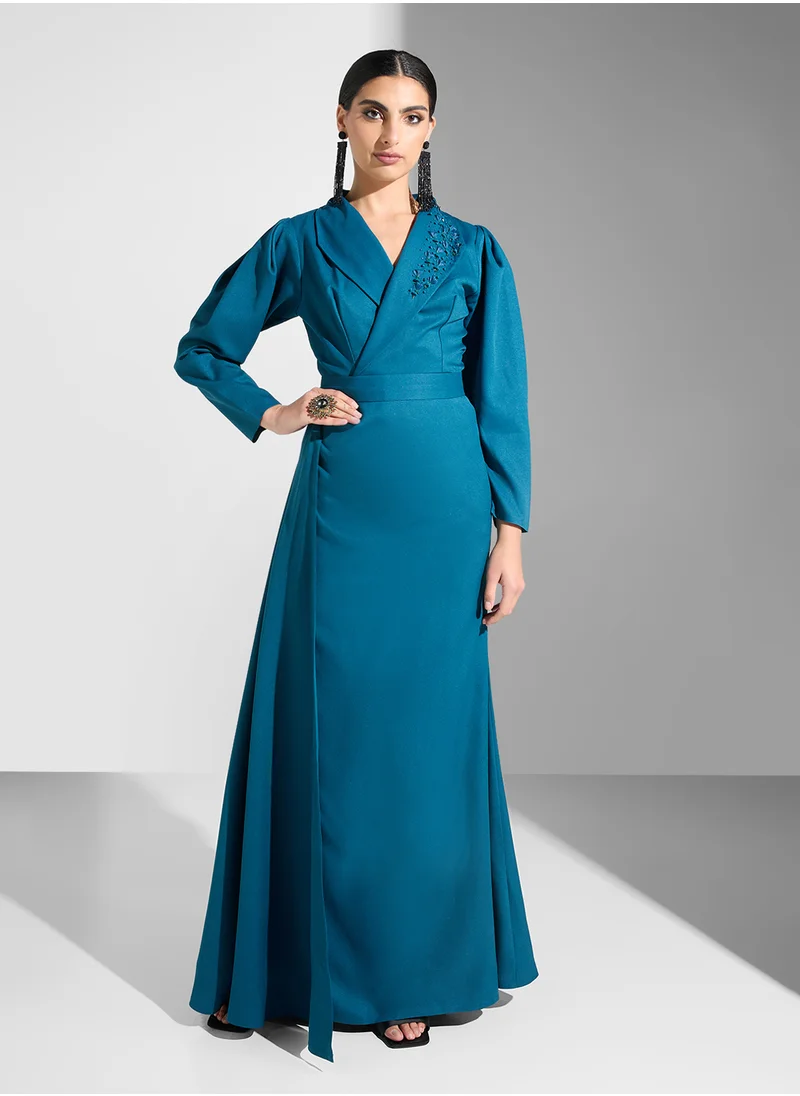 ايرا Surplice Neck Maxi Dress