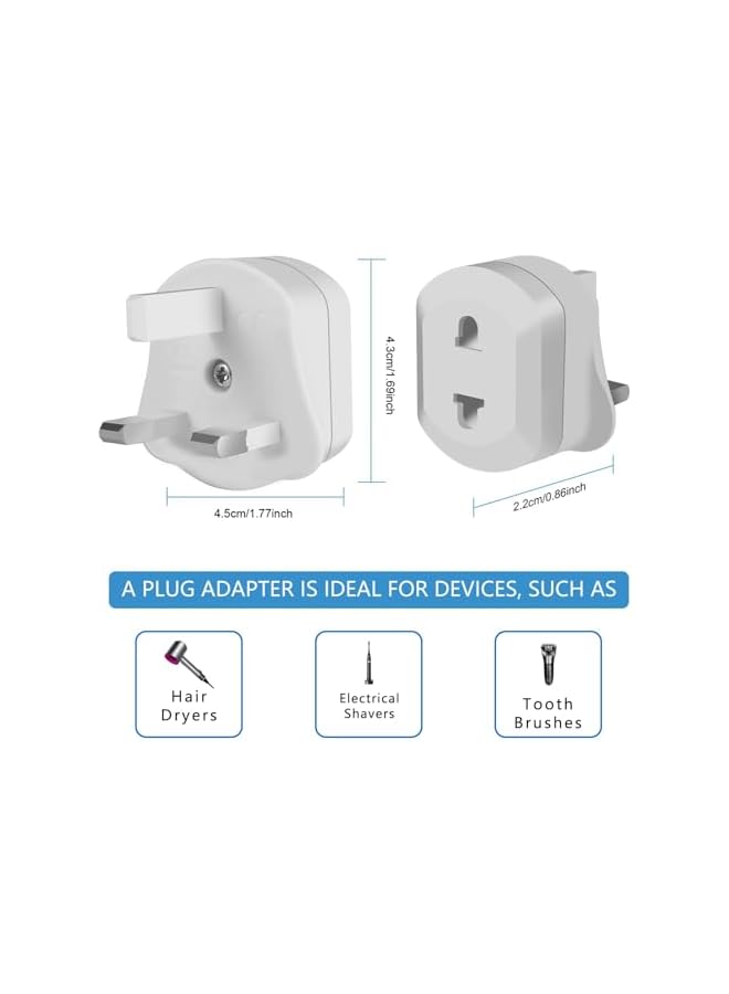 promass 2 Pack UK Shaver & Toothbrush Plug Adapter, Universal Bathroom Plug Adaptor for Shavers and Toothbrushes, Compatible Plug Adaptor UK - Image 3