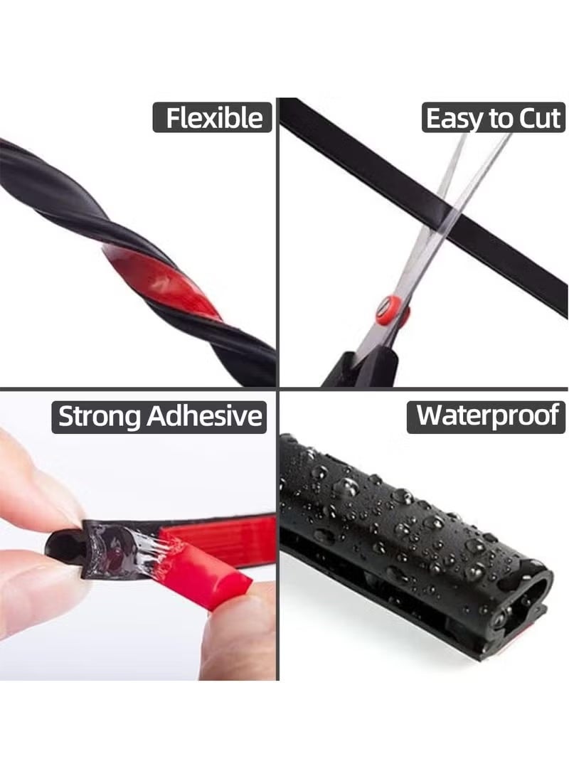 10m Self Adhesive Door Seal Strip Insulation Weather Strip for Window and Door Soundproofing D Shape Weather stripping for Door Frame Gap Blocker - Image 2