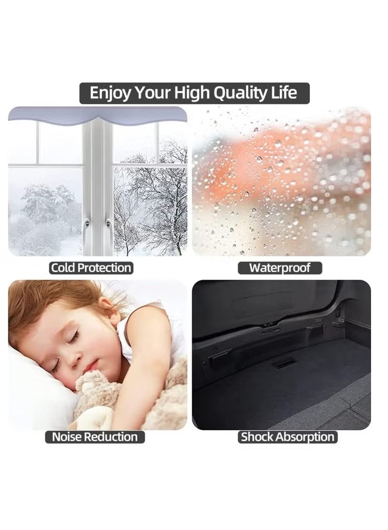 10m Self Adhesive Door Seal Strip Insulation Weather Strip for Window and Door Soundproofing D Shape Weather stripping for Door Frame Gap Blocker - Image 4