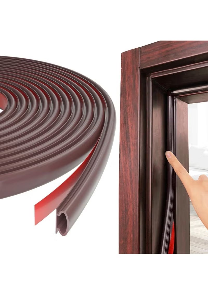 10m Self Adhesive Door Seal Strip Insulation Weather Strip for Window and Door Soundproofing D Shape Weather stripping for Door Frame Gap Blocker - Image 1