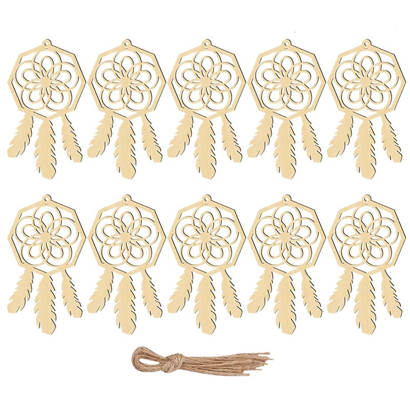 20pcs Catch Dream Net DIY Home Decoration Pendant Accessories Wall Ornaments for Decor (Beige, Pattern) - Image 3