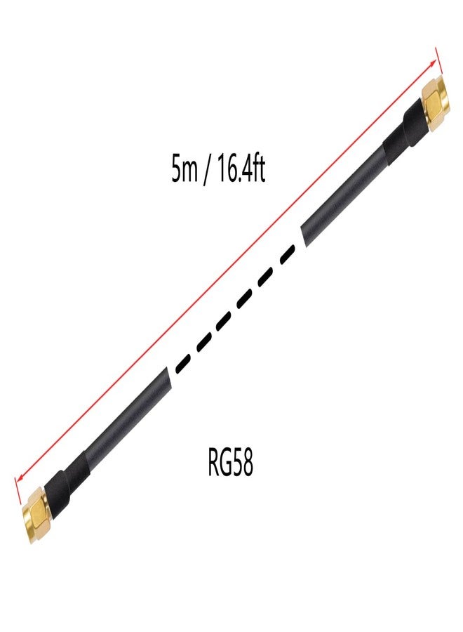 كابل توصيل هوائي لاسلكي من نوع SMA ذكر إلى SMA ذكر من POBADY، بطول 5 أمتار (16.4 قدم)، مناسب لشبكات الواي فاي اللاسلكية، وشبكات الجيل الثاني والثالث والرابع، وأجهزة التوجيه، وشبكات GSM، وتقنية البلوتوث، وشبكات WLAN وLAN. - Image 4