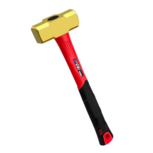 ct C&T 3lb Brass Sledge Hammer,Non-Sparking,Comfortable Fiberglass Handle,3-Pounds,Non-Magnetic,Corrosion Resistant - Image 1
