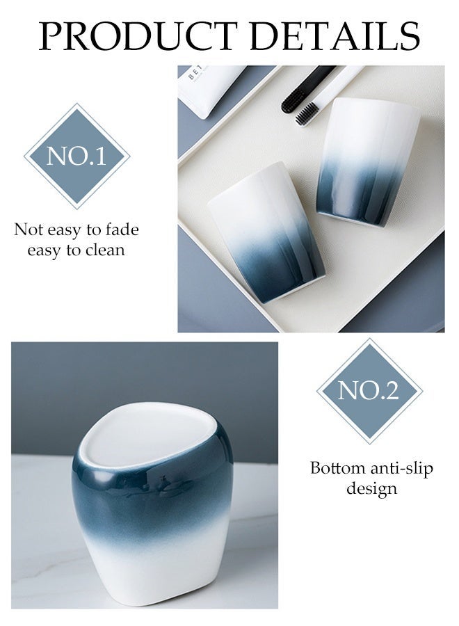 DUNISO 5 Pcs  Ceramic  Bathroom Accessories Sets Complete With Soap Dispenser,Soap Dish，Mouthwash cup, toothbrush cup ,Countertop Bathroom Decor - Image 3