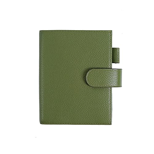 Moterm Leather Cover for A6 Notebooks - Fits Hobonichi Original, Stalogy and Midori MD Planners, with Pen Loop, Card Slots and Back Pocket (Pebbled-Olive, A6+) - Image 1