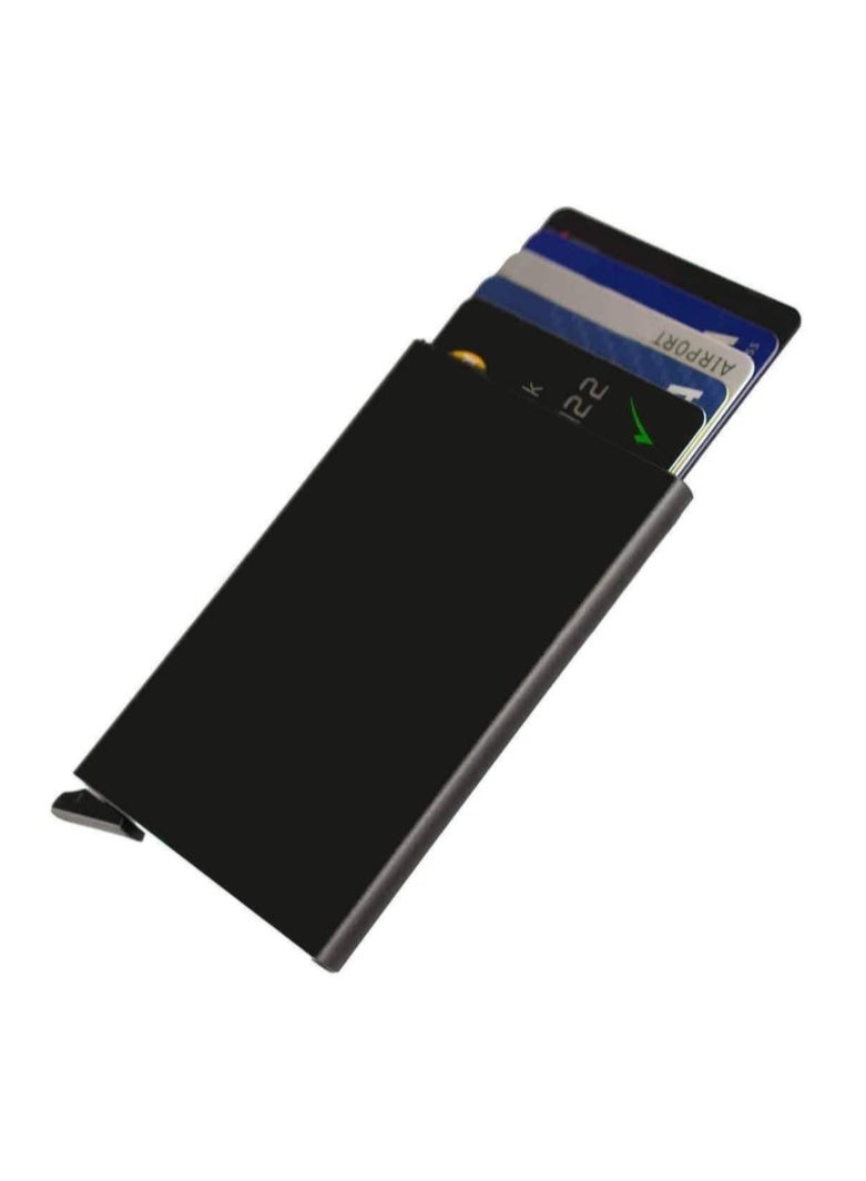 2 Pcs - Credit Card Holder Wallet With Rfid Protection, One Click 6 Cards Slide Out - - Image 2