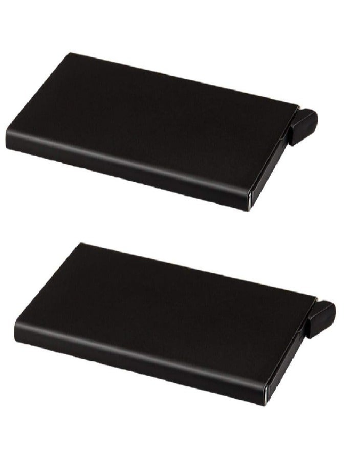 2 Pcs - Credit Card Holder Wallet With Rfid Protection, One Click 6 Cards Slide Out - - Image 1