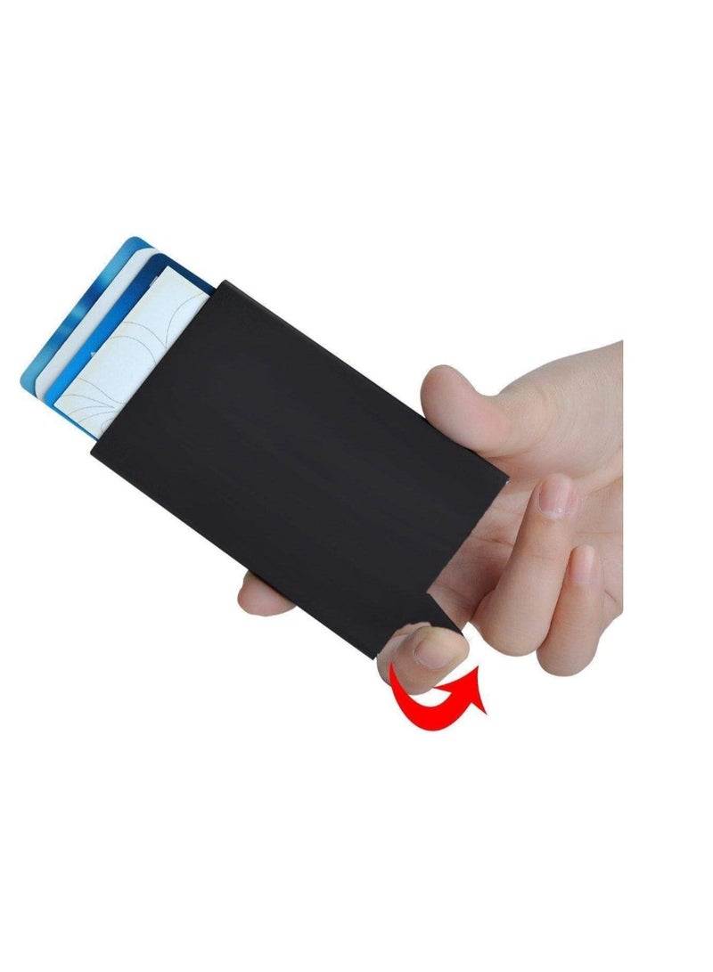 2 Pcs - Credit Card Holder Wallet With Rfid Protection, One Click 6 Cards Slide Out - - Image 3