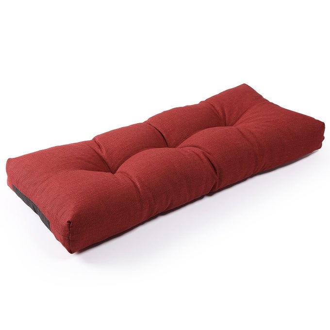 LOKGRIP NON SLIP TUFTED MEMORY FOAM BENCH CUSHION FADESHIELD WATER RESISTANT DURABLE THICKEN OUTDOORINDOOR BENCH SEAT PADS 36X14X4 INCH BURGUNDY