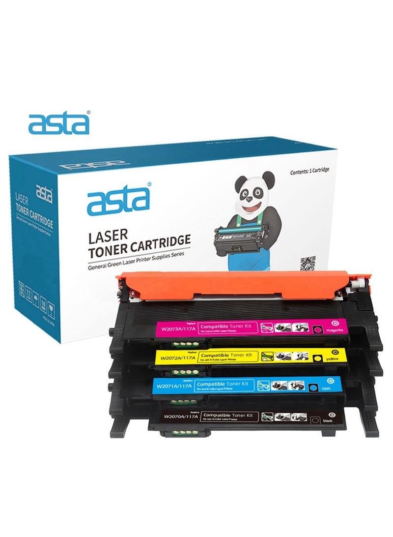 ASTA 178nw 179fnw Toner 117A W2070A W2071A W2072A W2073A Compatible For HP Color Laser 150a Printer W 2070 2071 2072 2073 117 A Premium Office Consumable Replacement LaserJet Toner Cartridge pr - Image 1