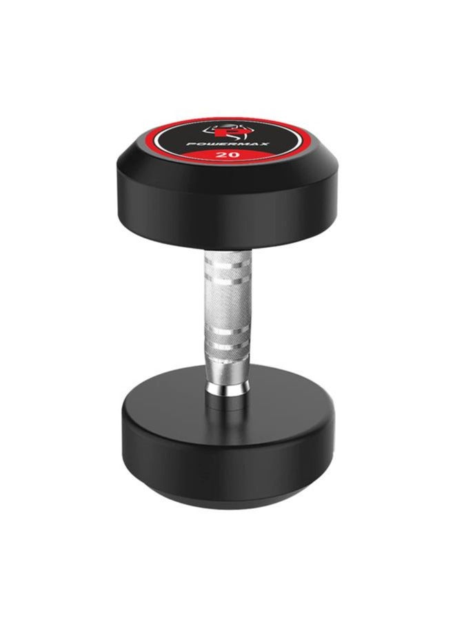 PowerMax Fitness Rubber Coated Round Professional Dumbbell for Home Gym | dumbbell for home gym workouts| gym dumbbell | dumbbell for men-women fitness | 20kg dumbbell x 1| Black - Image 1