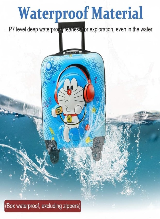 CUPEX Kids Carry On Luggage with Wheels 18 Inch Hard Shell Suitcase for Boys and Girls | Rolling Travel Bag with Retractable Handle and Spinner Wheels for Trips (Doremon) - Image 2