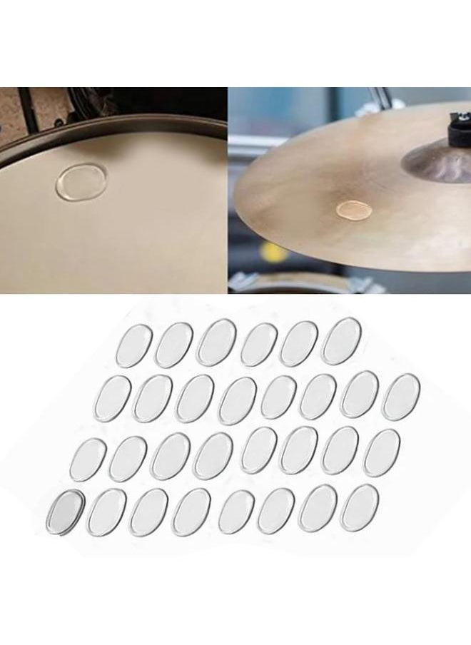 Thoraya 30 Pcs Drum Damper Gel Pads Silicone Soft Transparent Strong Adhesion Reusable Drum Dampeners Silencer Mute Pad  - Image 3