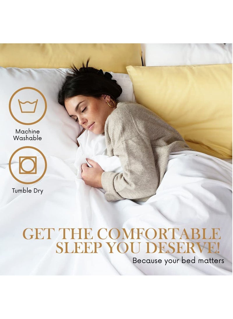 AL RAID - 400 Thread Count 80% Cotton & 20% Polyester Single Size Bed Sheet Set Long Staple Soft & Breathable Bedding Set with Duvet Cover Fitted sheet & 2 Pillow Covers Solid Color 120*200+20cm - Image 1