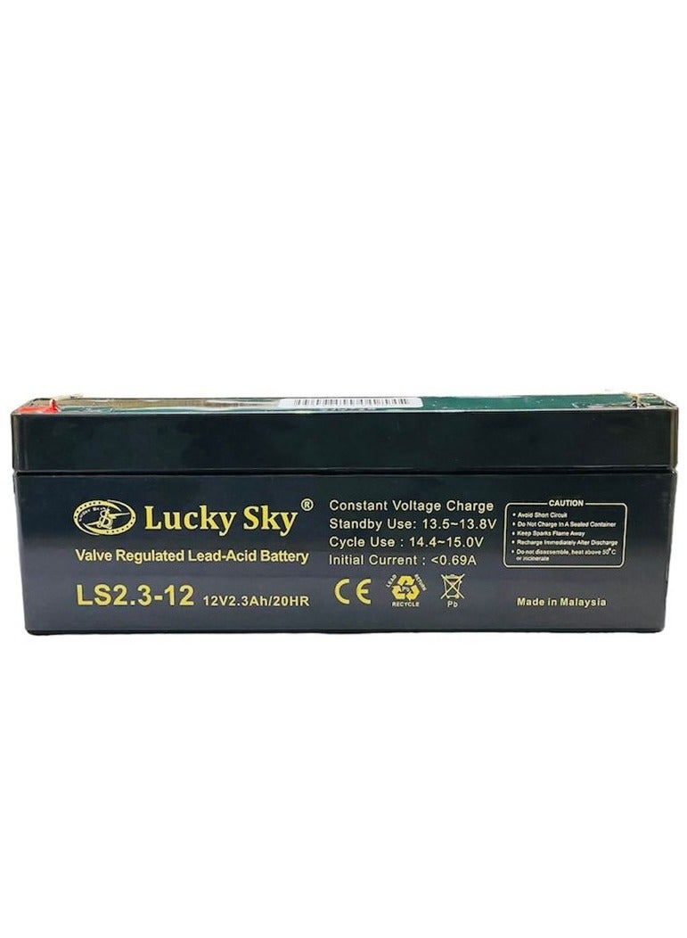 Lucky Sky تعد بطارية الرصاص الحمضية المختومة عالية الأداء القابلة لإعادة الشحن من Lucky Sky 12V 2.3Ah مصدر طاقة موثوقا وطويل الأمد لمجموعة واسعة من التطبيقات.  - Image 1