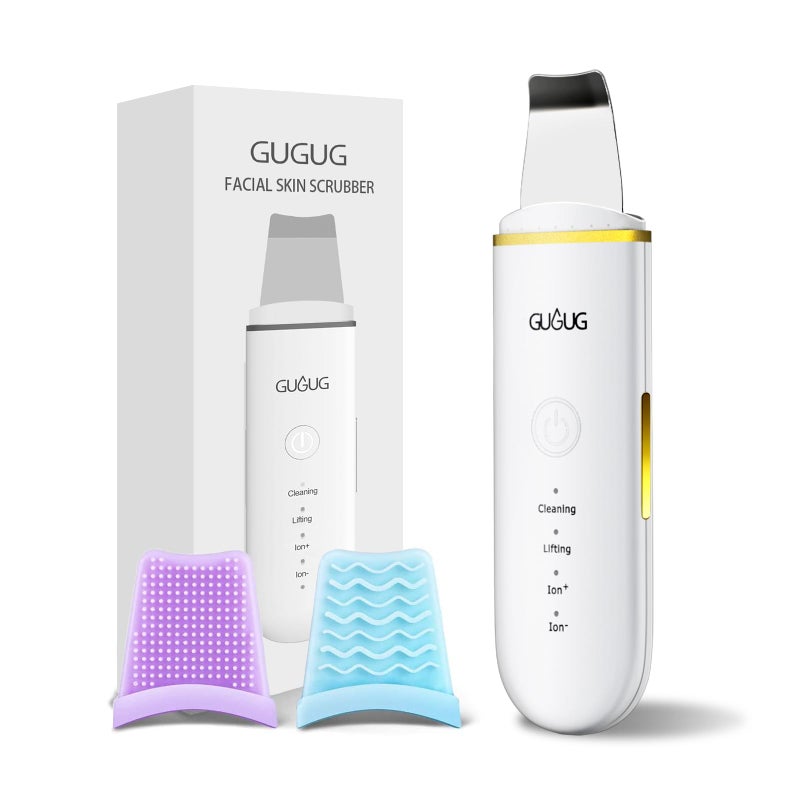 GUGUG Skin Scrubber Face Spatula Skin Spatula Pore Cleaner Blackhead Remover Tools for Facial Deep Cleansing-4 Modes -White - Image 1