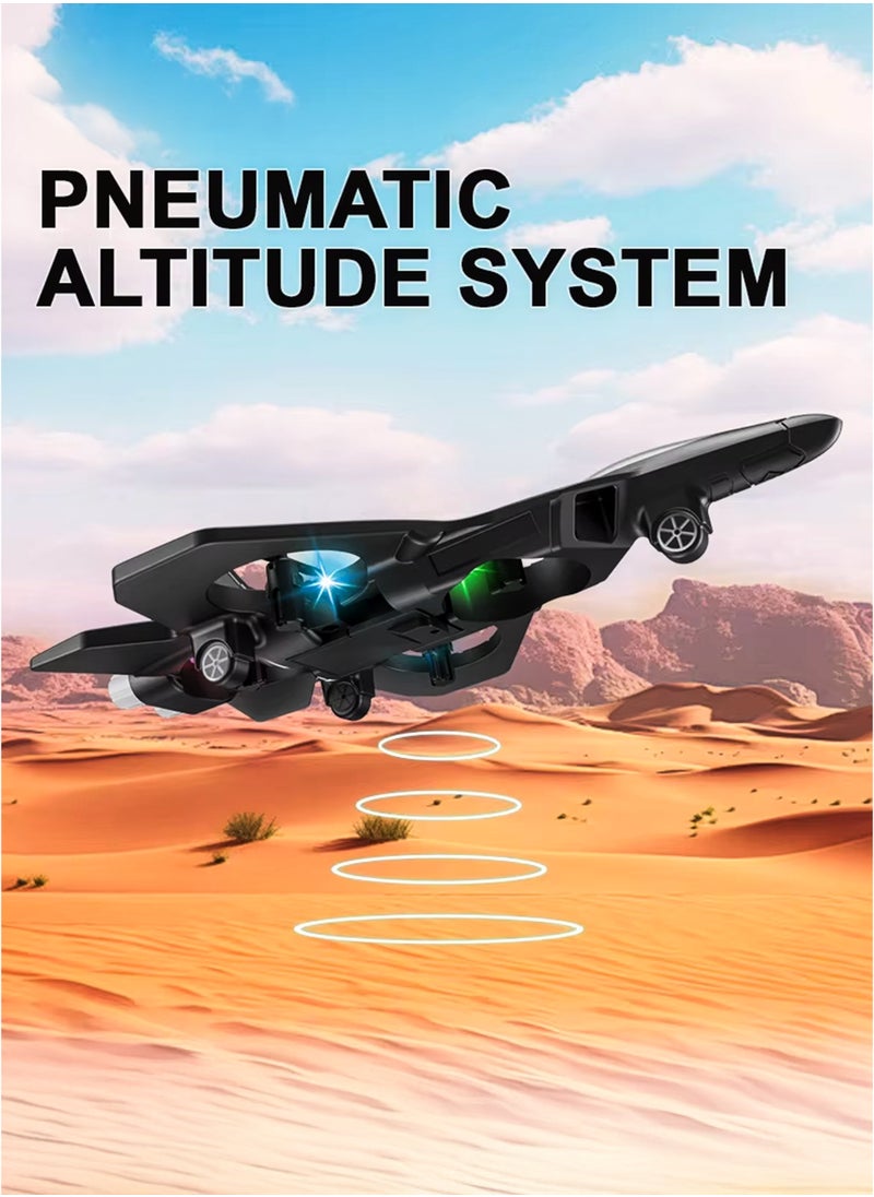 DBLEW - Remote Control Fighter Jet Plane for Kids RC Airplane Mimics Drone Helicopter with 360 Degree Stunts Flying Model Aircraft Aeroplane Toy Quadcopter, Automatic Hover EPP Foam Durable Body, 6 Axis Gyroscope, LED Lights, 100m Range, Rechargeable Battery Easy to Fly for Beginners and Children - Image 1