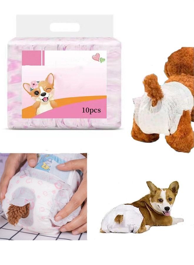 Generic Disposable Pet Diapers for Dogs Pet Doggy Soft Diapers Super Absorbent Disposable Leakproof Nappies (Female 10PCS S)  - Image 1