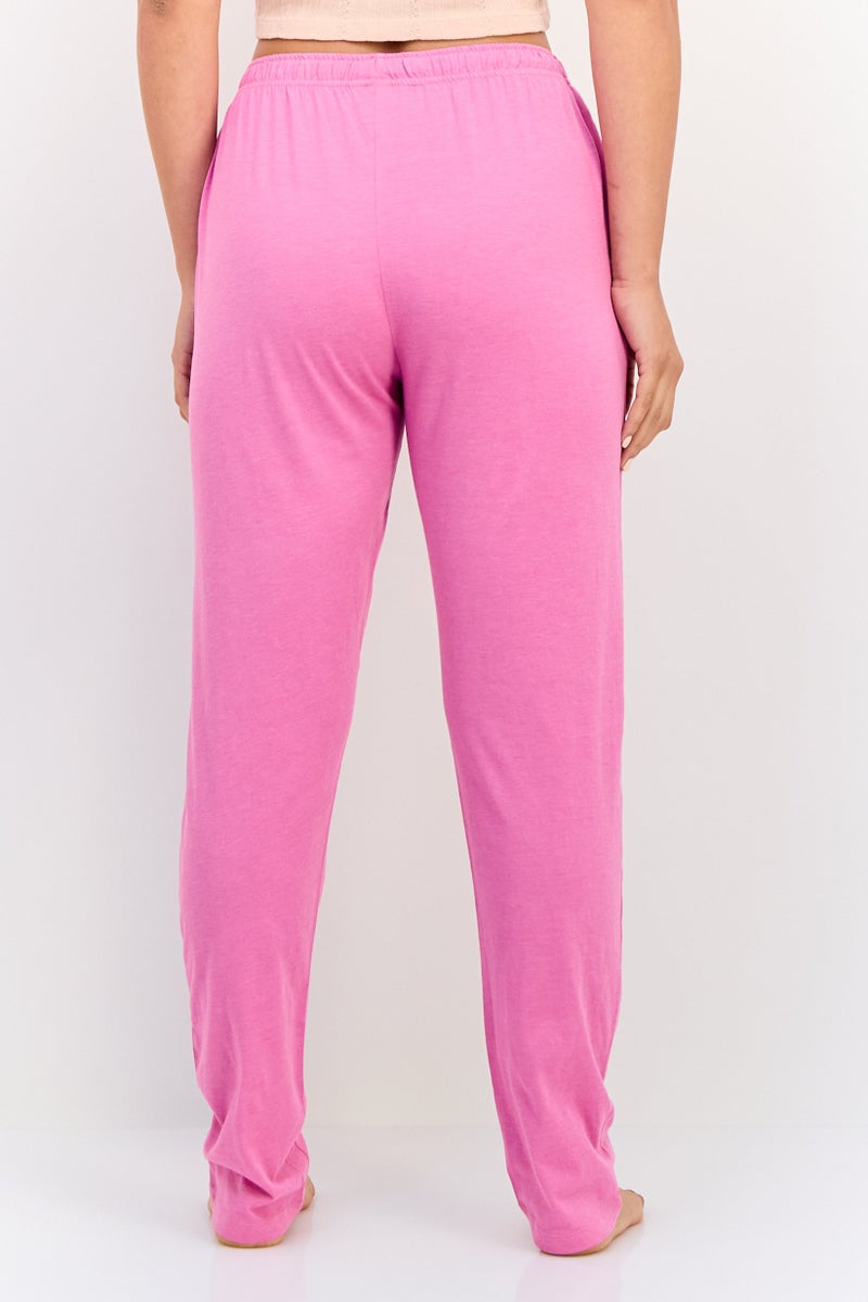 zivame روزالين من زيفامي بيجاما نوم نسائية بطباعة جرافيك مع حبل سحب، وردي - Image 4