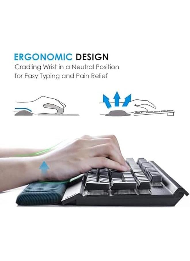 joyzzz - Wrist Rest Keyboard Wrist Rest Mouse Pad With Wrist Support Gliding Palm Rest Memory Foam Gaming Wrist Pads Sets Ergonomic Large Palm Rest Pain Relief For Computer Office Home - Image 1