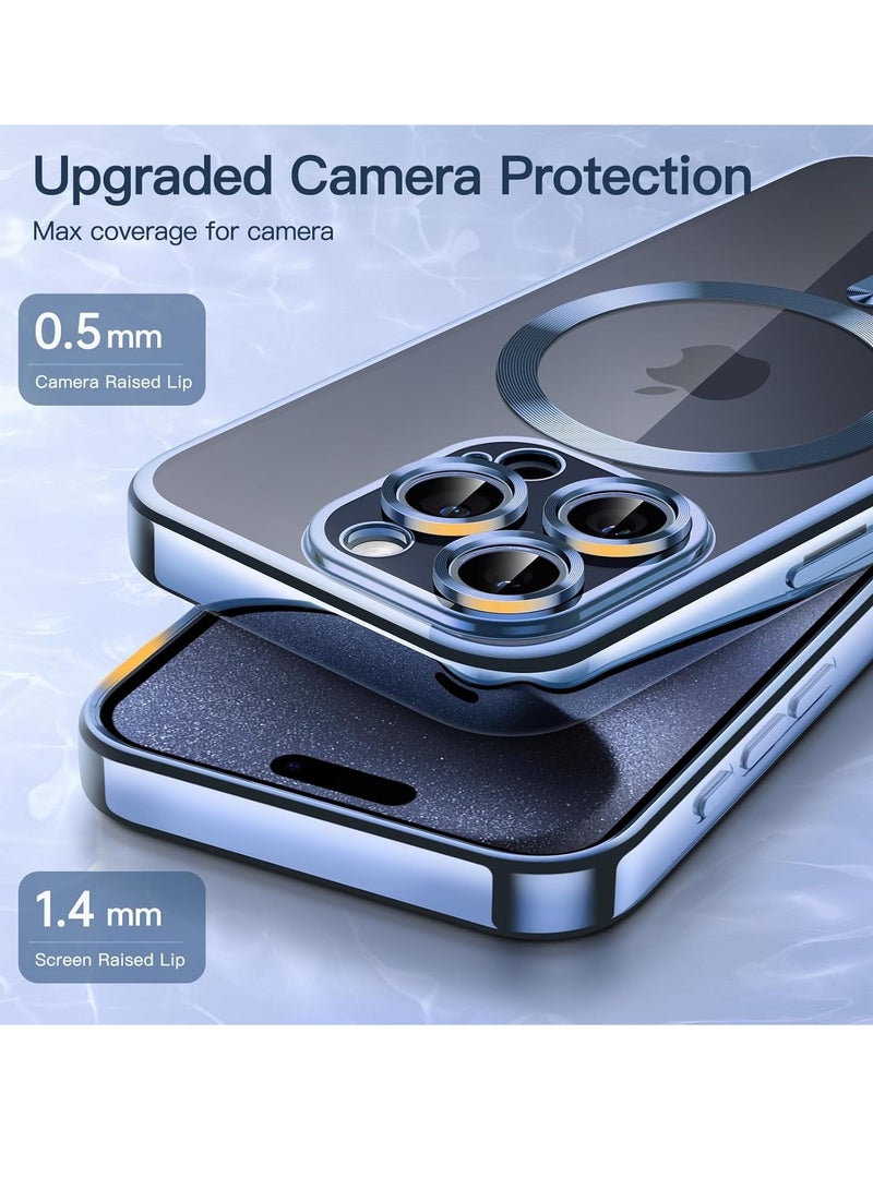ELTRAZONE Electroplated Case for iPhone 15 Pro Max 6.7-Inch, Camera Lens Full Protection, Compatible with MagSafe Wireless Charging, Shockproof Soft TPU Phone Cover (Sierra Blue) - Image 5