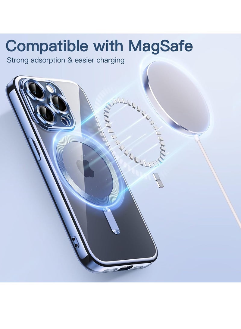 ELTRAZONE Electroplated Case for iPhone 15 Pro Max 6.7-Inch, Camera Lens Full Protection, Compatible with MagSafe Wireless Charging, Shockproof Soft TPU Phone Cover (Sierra Blue) - Image 4
