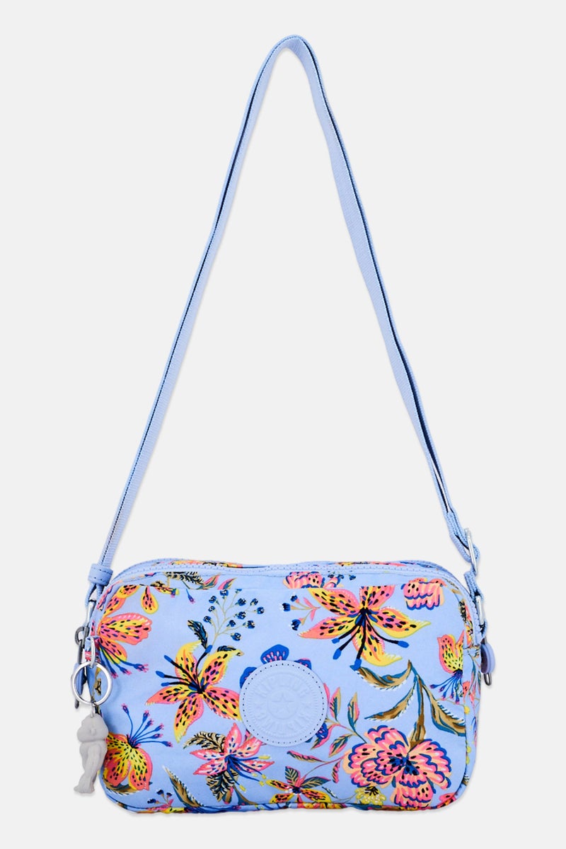 kipling Women Floral Print Cross Body Bag With Key Ring, Multicolor - Image 1