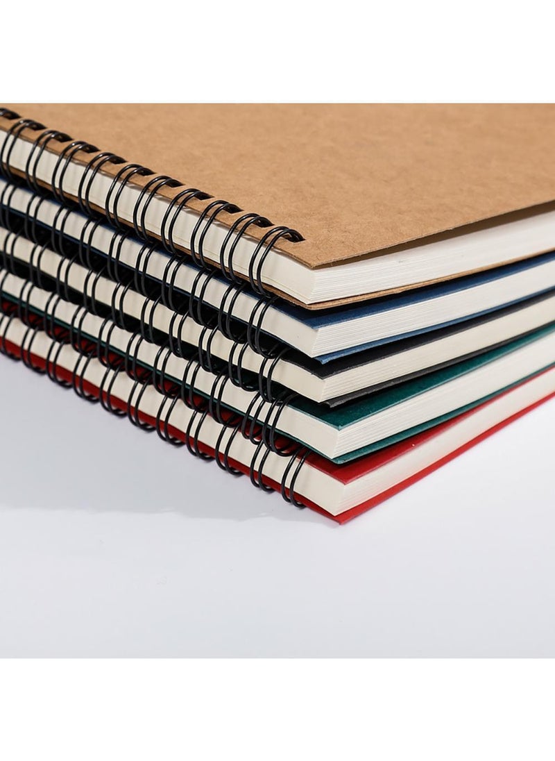 Sweet seven Pack of 3 Soft Cover Spiral Sketchbooks - Kraft Cover, Blank Sketch Pads with 100 Pages/50 Sheets of White Cartridge Paper - Ideal for Travel - Black  - Image 5
