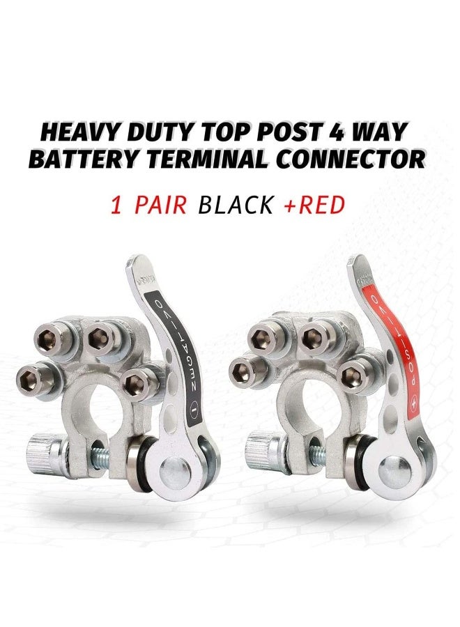 Battery Terminal Connectors, 2PCS Quick Release Disconnect Car, Automobile Card, Positive Negative for SAE/JIS Type A Posts - Image 4