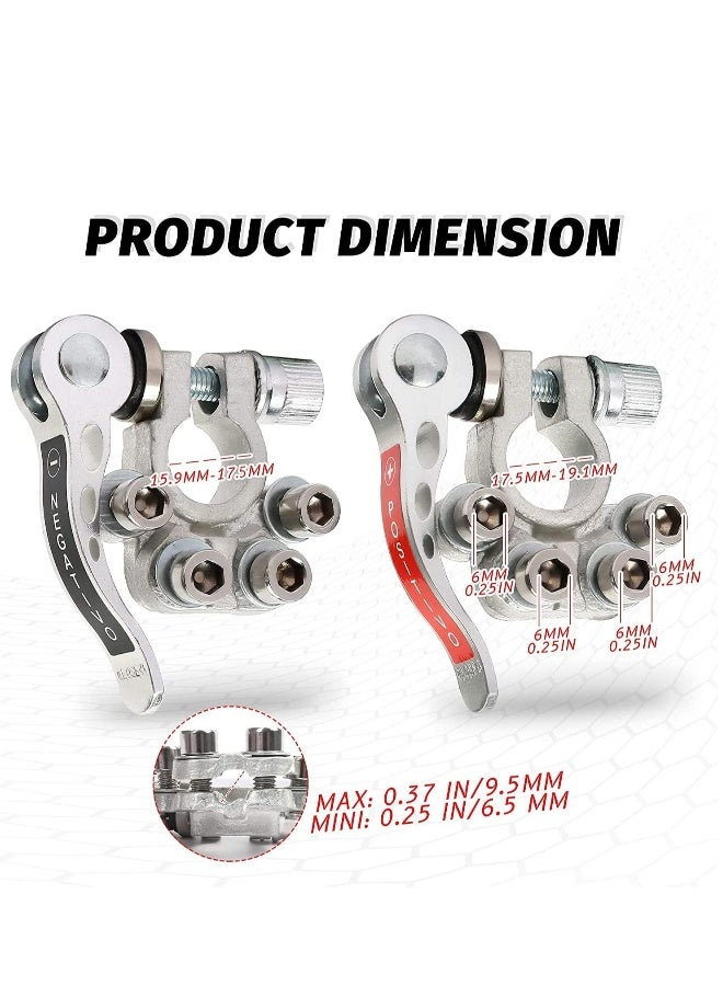 Battery Terminal Connectors, 2PCS Quick Release Disconnect Car, Automobile Card, Positive Negative for SAE/JIS Type A Posts - Image 2