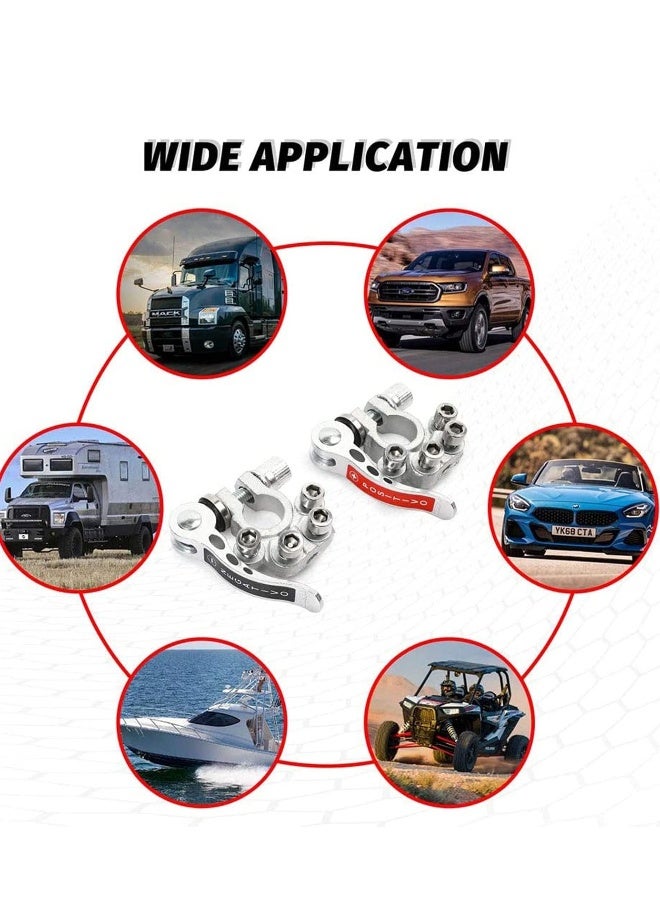 Battery Terminal Connectors, 2PCS Quick Release Disconnect Car, Automobile Card, Positive Negative for SAE/JIS Type A Posts - Image 5