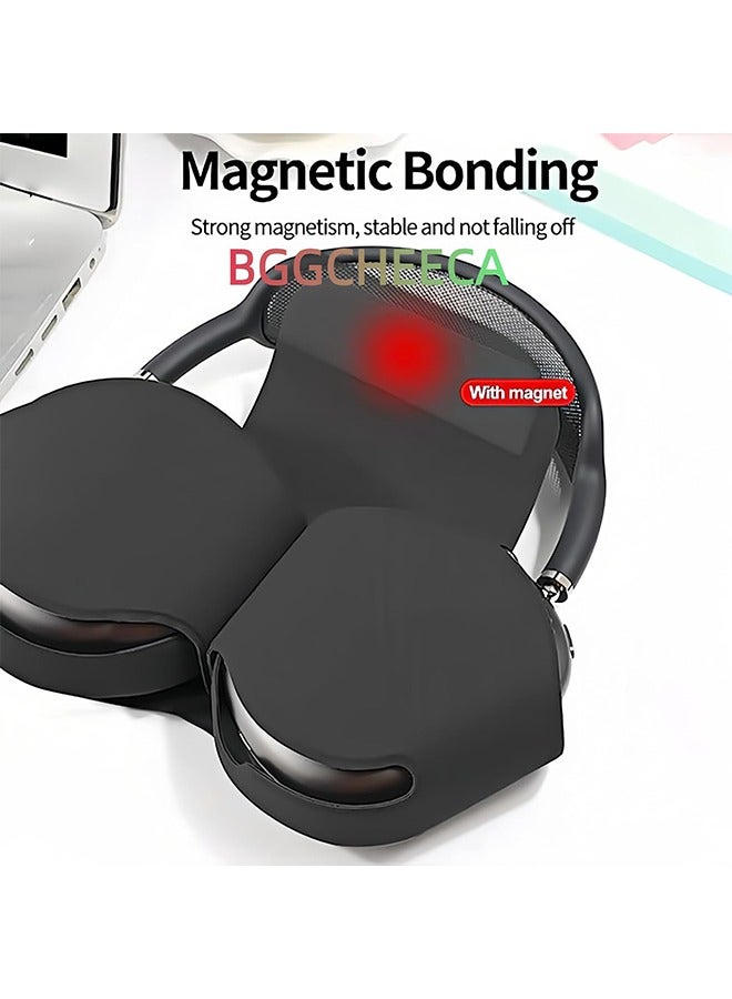 Apple AirPods Max Case Cover, Scratch and Dust Resistant, Smart Automatic Sleep Headphones Silicone Storage Bag, Portable Travel Case Compatible with Apple Airpod Max headphone Case (Black) - Image 3