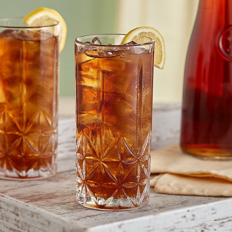 Your Shoppy Italian Premium Juice Glasses Set of 6 Transparent 300ml Crystal Design Highball Glasses for Drinking Juice Water and Cocktails 8  - Image 2
