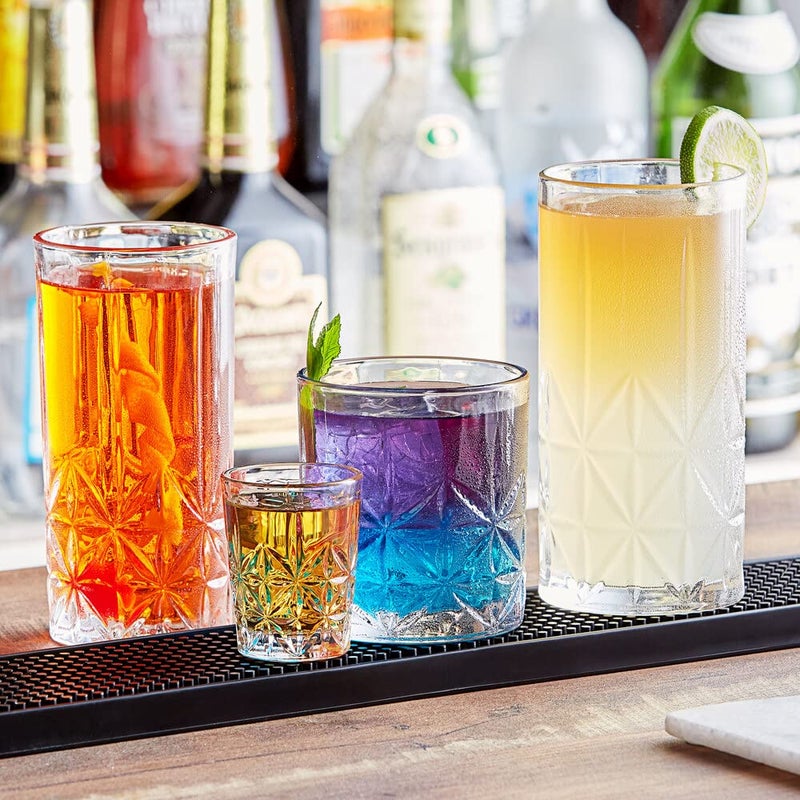 Your Shoppy Italian Premium Juice Glasses Set of 6 Transparent 300ml Crystal Design Highball Glasses for Drinking Juice Water and Cocktails 8  - Image 4