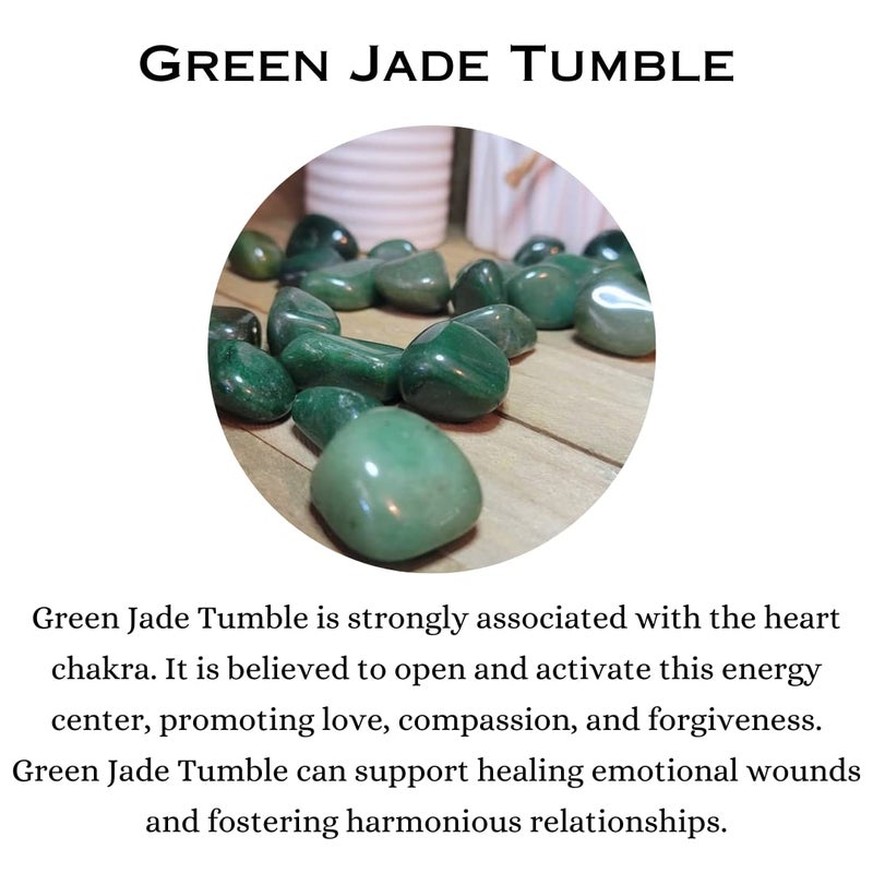 Crystal Divine Green Jade Chakra Healing Stones Crystal Tumble Stone for Vastu Item Decorative Items Home Decor Items Crystal Showpieces for Feng Shui Office Decor Table Decor Meditation Item Gifts - Image 5