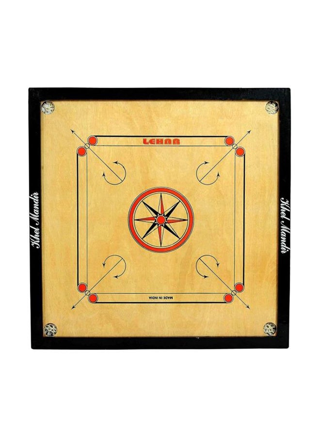 GSI Wooden Carrom Board Game And Coins Set With Unique Details Round Pockets Indoor - Image 2