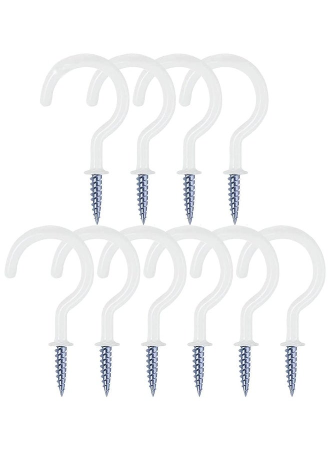 Ceiling Hooks 10 Pcs 2.9 Inch Vinyl Coated Planter Hanging Hooks Ceiling Cup Hooks for Hanging Plants Mugs Wind Chimes Utensils Indoor and Outdoor Use  - Image 1