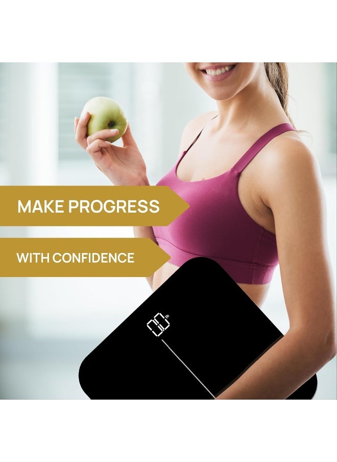INEVIFIT - INEVIFIT (Black) - Premium Bathroom Scale, Highly Accurate Digital Bathroom Body Scale, Precisely Measures Weight up to 180kg - Image 1
