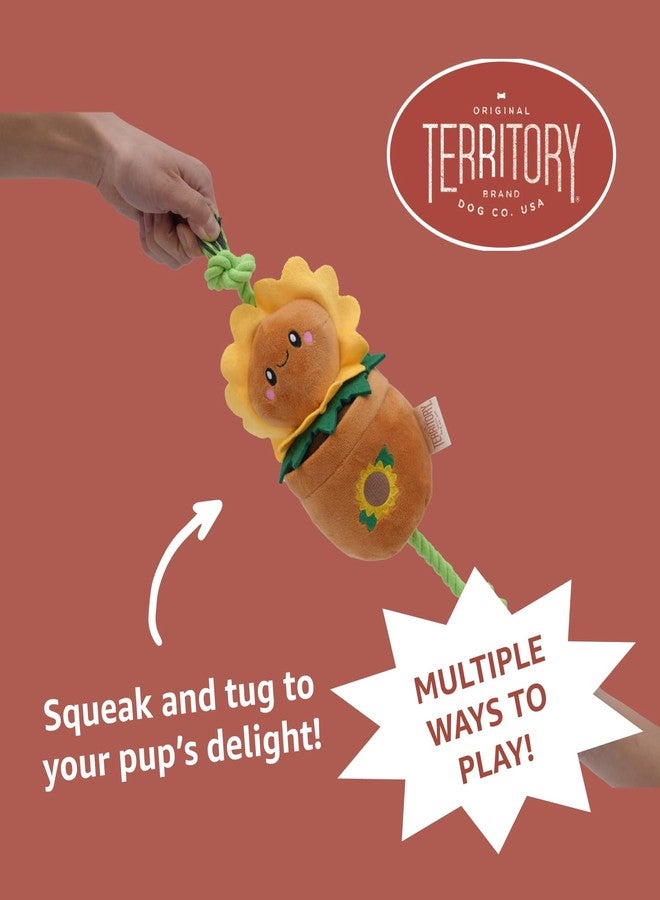 Territory Garden Treat-and-Tug Dog Toy - Interactive Hide-and-Treat Toy with Pockets for Kibble & Treats - Squeaker, Crinkle Sounds, and Tug Play - Image 3