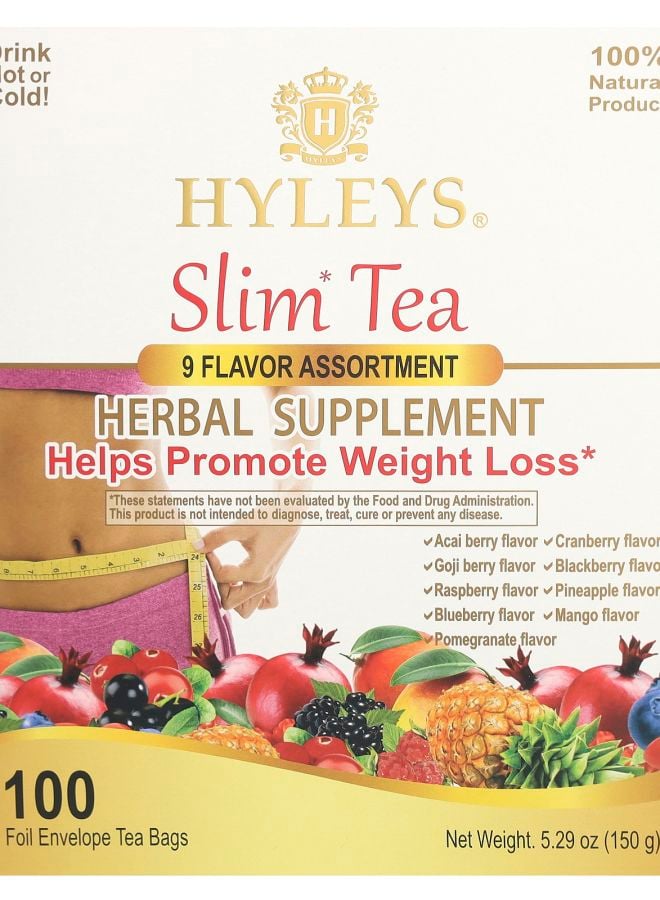 شاي سليم 9 نكهات متنوعة 100 كيس شاي مغلف 5.29 أونصة (150 جرام)